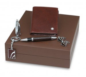 194BC/PKC/Set-Leather B card with Executive Roller Pen