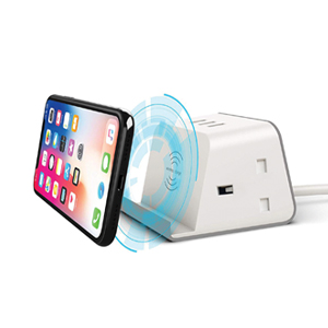 BLS 126 Wireless Charging Stand with 3 USB Ports 2 Power Outlets