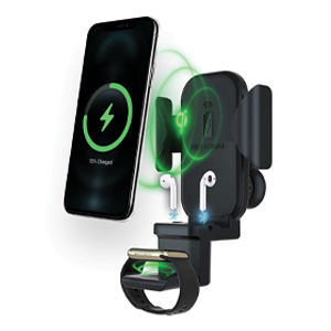 3 In 1 Fast Wireless Car Charger With Car Mount